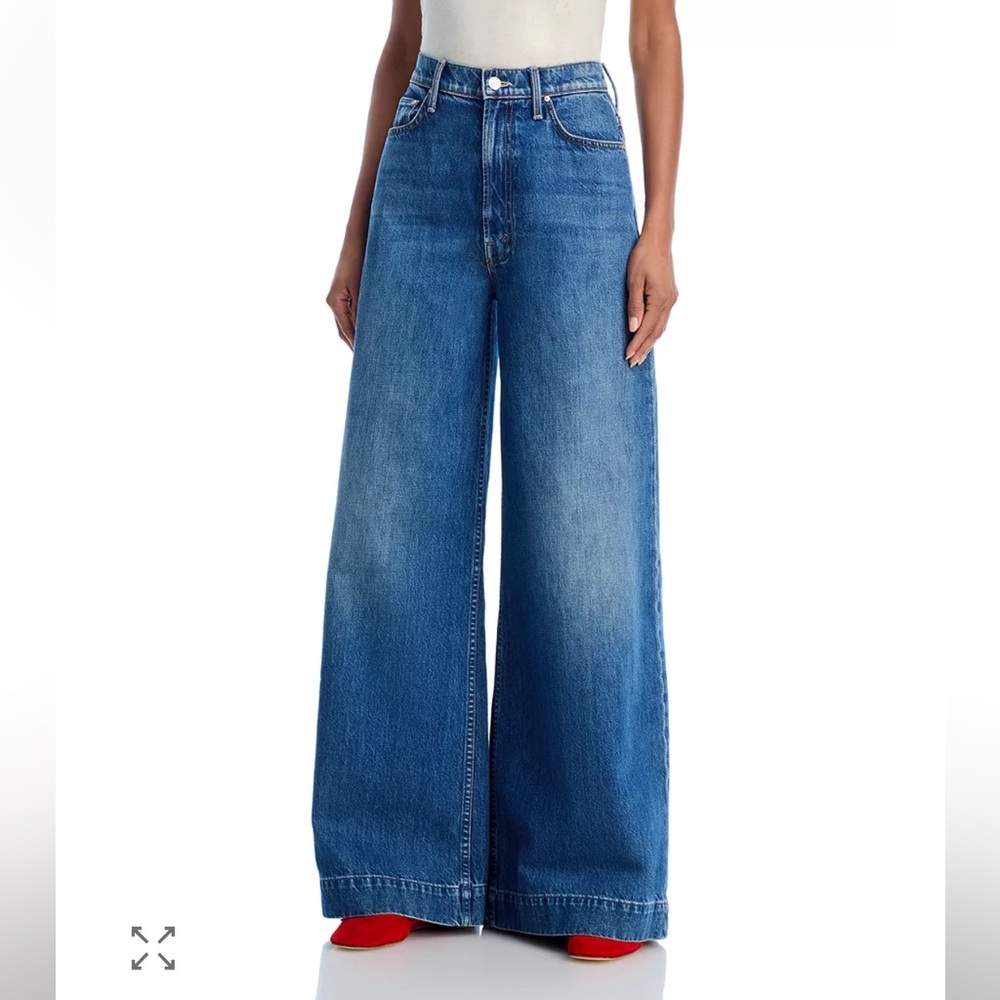 Mother The Headliner Sneak Wide Leg Jean in Green Thumb sz. 27